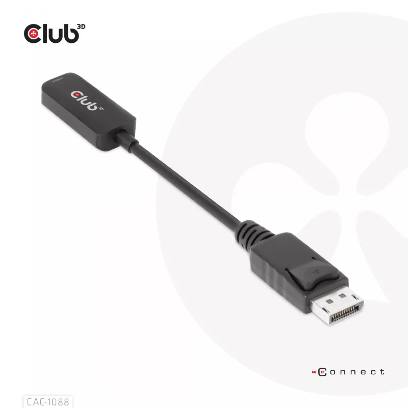CLUB3D DisplayPort1.4 auf HDMI 4K120Hz/8K60Hz HDR aktiver Adapter M/W