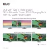 CLUB3D USB Gen1 Type-C Triple Display DP1.4 Alt mode Smart PD3.0 Charging Dock mit 100 Watt Netzteil