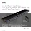 CLUB3D USB Gen1 Type-C Triple Display DP1.4 Alt mode Smart PD3.0 Charging Dock mit 100 Watt Netzteil