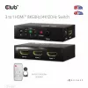 CLUB3D 3 auf 1 HDMI™ 8K60Hz/4K120Hz Switch, 7680 x 4320 Pixel, 8K Ultra HD, Schwarz