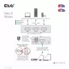 CLUB3D 3 auf 1 HDMI™ 8K60Hz/4K120Hz Switch, 7680 x 4320 Pixel, 8K Ultra HD, Schwarz