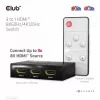 CLUB3D 3 auf 1 HDMI™ 8K60Hz/4K120Hz Switch, 7680 x 4320 Pixel, 8K Ultra HD, Schwarz