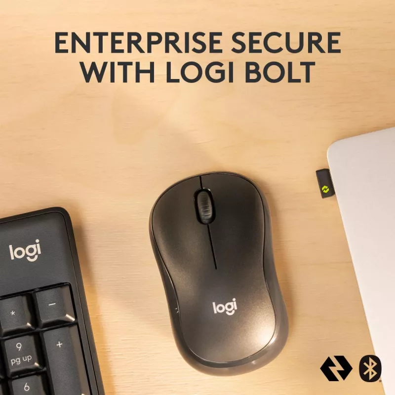 Tastatur- und Maus-Set Logitech MK370 Combo for Business — Full-Size QWERTY (US International), RF Wireless + Bluetooth, Graphit