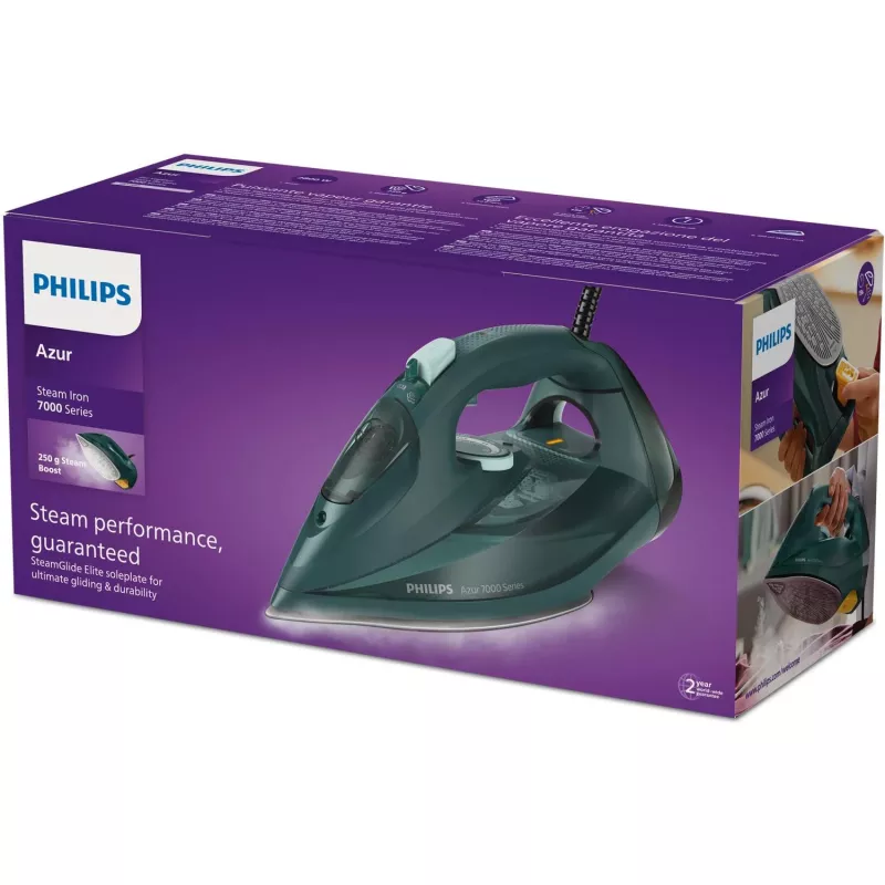 Philips 7000 series DST7050/70 Bügeleisen Dampfbügeleisen SteamGlide Elite Bügelsohle 2800 W Grün