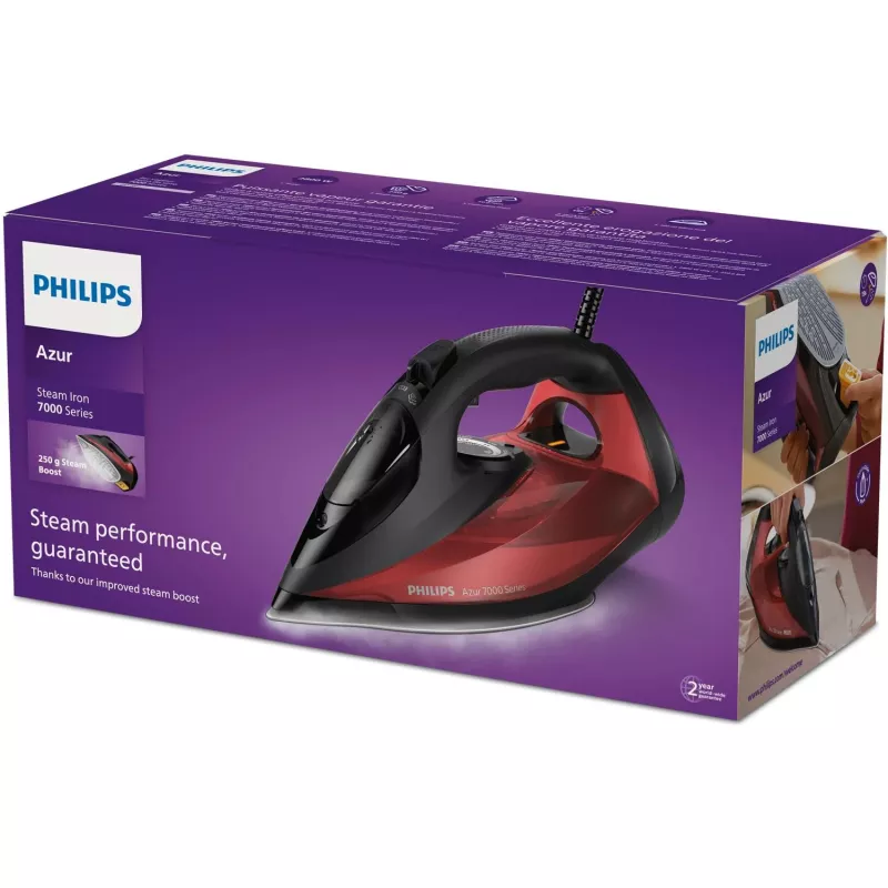 Philips 7000er Serie DST7022/40 Bügeleisen Dampfbügeleisen SteamGlide Plus Bügelsohle 2800 W Schwarz