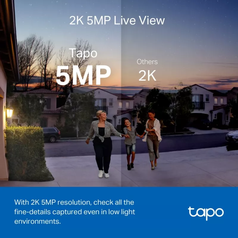 TP-Link Tapo Smart Video Türklingel Kamera-Kit, Schwarz, Weiß, IR, CE, RoHS, RCM,R-NZ,FCC, EAC, Triman, UKCA, G.711, 5 MP, 2560 x 1920 Pixel