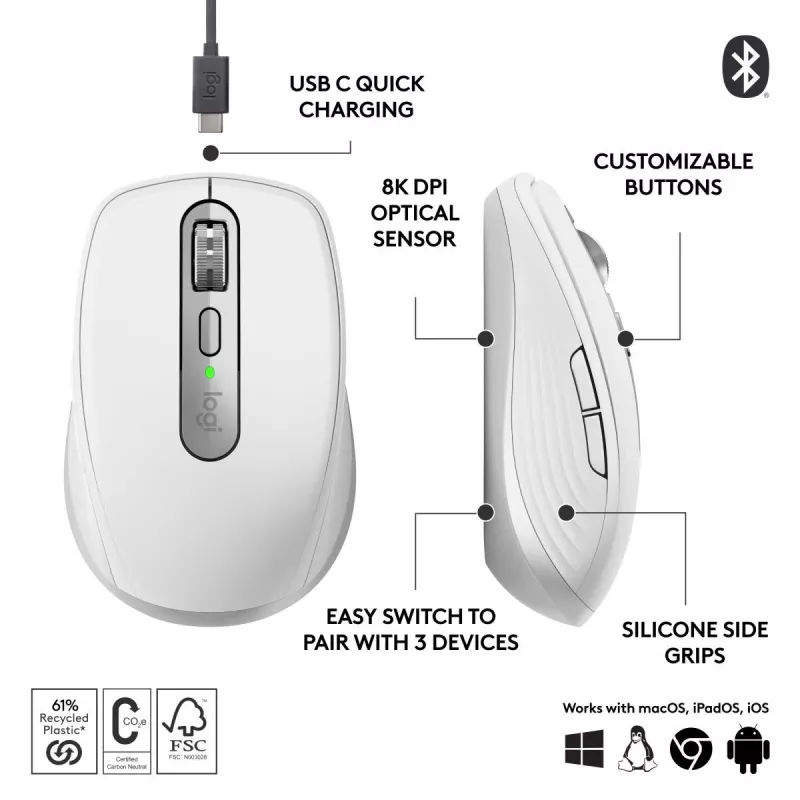 LOGITECH Mx Anywhere 3s For Business - Hellgrau - Emea28-935