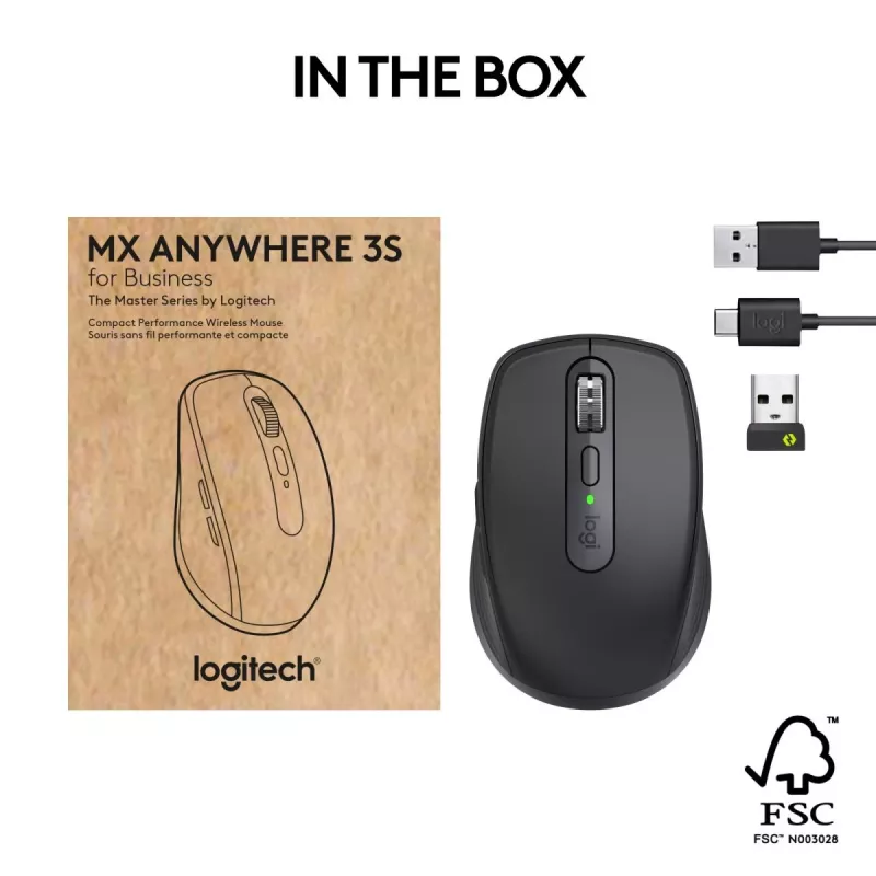 Maus Logitech MX Anywhere 3S Business Schwarz Kabellos