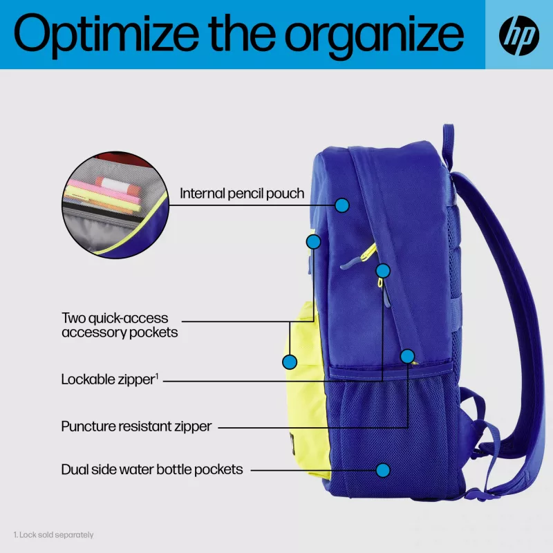 Casual Rucksack HP Campus Blue Backpack Blau Gelb Polyester 295x185x435mm