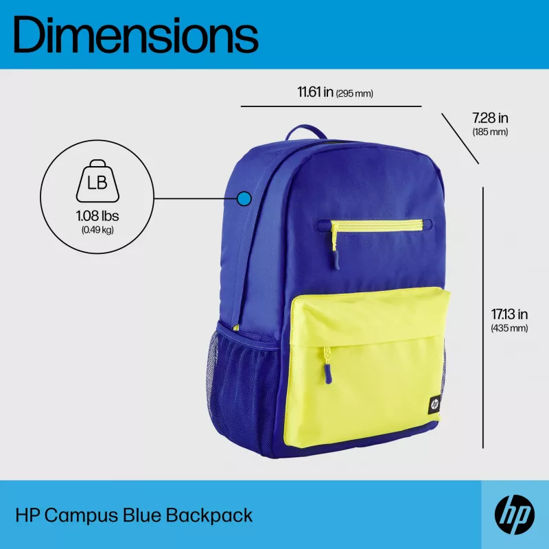 Casual Rucksack HP Campus Blue Backpack Blau Gelb Polyester 295x185x435mm