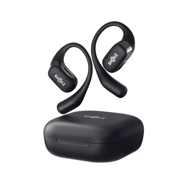 SHOKZ OpenFit Kopfhörer kabellos Ohrbügel Anrufe/Musik/Sport/Alltag Bluetooth Schwarz