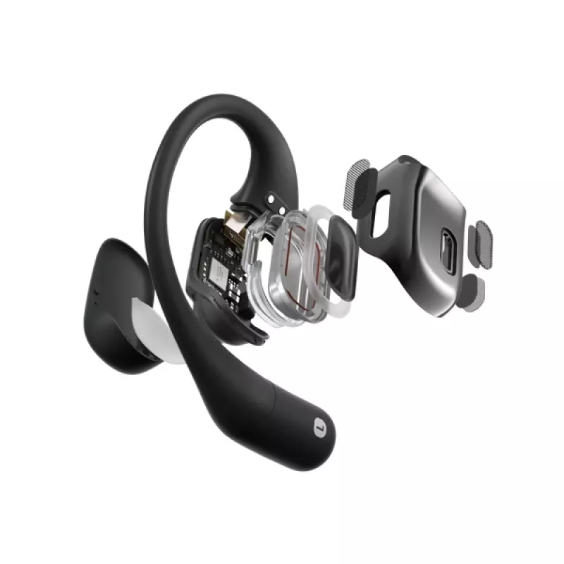 SHOKZ OpenFit Kopfhörer kabellos Ohrbügel Anrufe/Musik/Sport/Alltag Bluetooth Schwarz