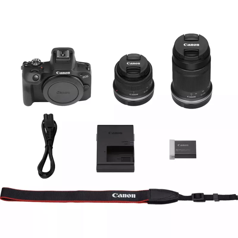 Canon EOS R100 + RF-S 18-45mm F4.5-6.3 IS STM + RF-S 55-200mm F5-7.1 IS STM Kit MILC 24.1 MP CMOS 6000 x 4000 Pixel Schwarz