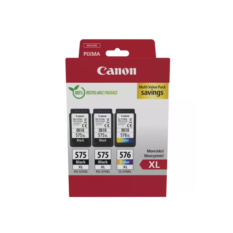 Canon 5437C004 Tintenpatrone 3 Stk. Original hohe (XL) Reichweite Schwarz, Cyan, Magenta, Gelb