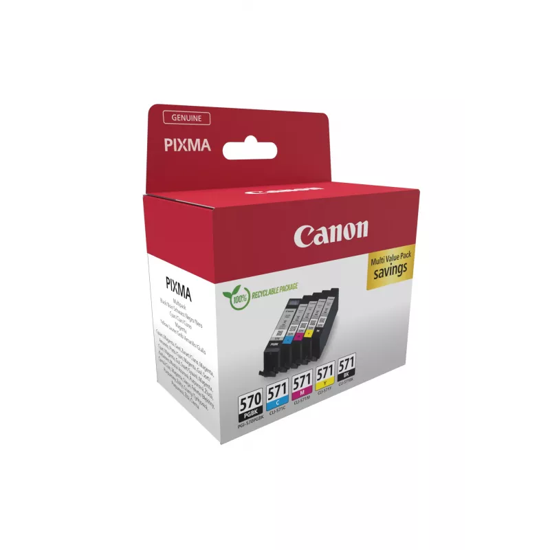 Canon 0372C006 Tintenpatrone 5 Stk. Original Schwarz, Cyan, Magenta, Gelb
