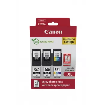 Canon 3712C012 Tintenpatrone 3 Stück Original Hohe (XL) Reichweite Schwarz, Cyan, Magenta, Gelb