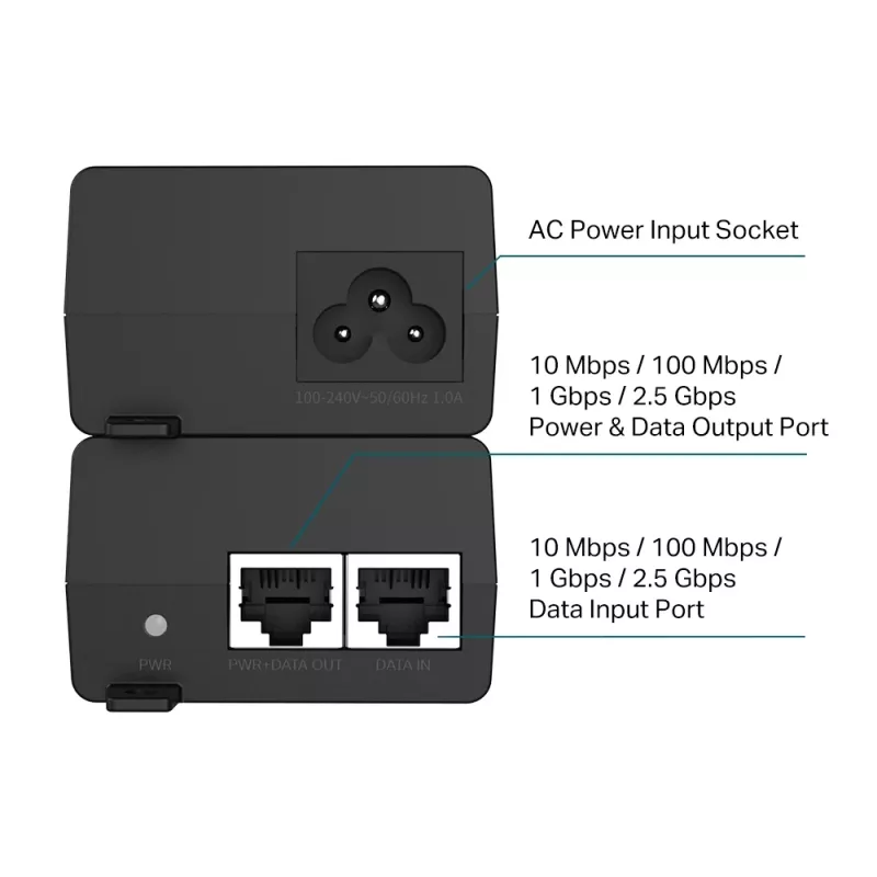 TP-Link Omada 2.5G PoE+ Injektor Adapter