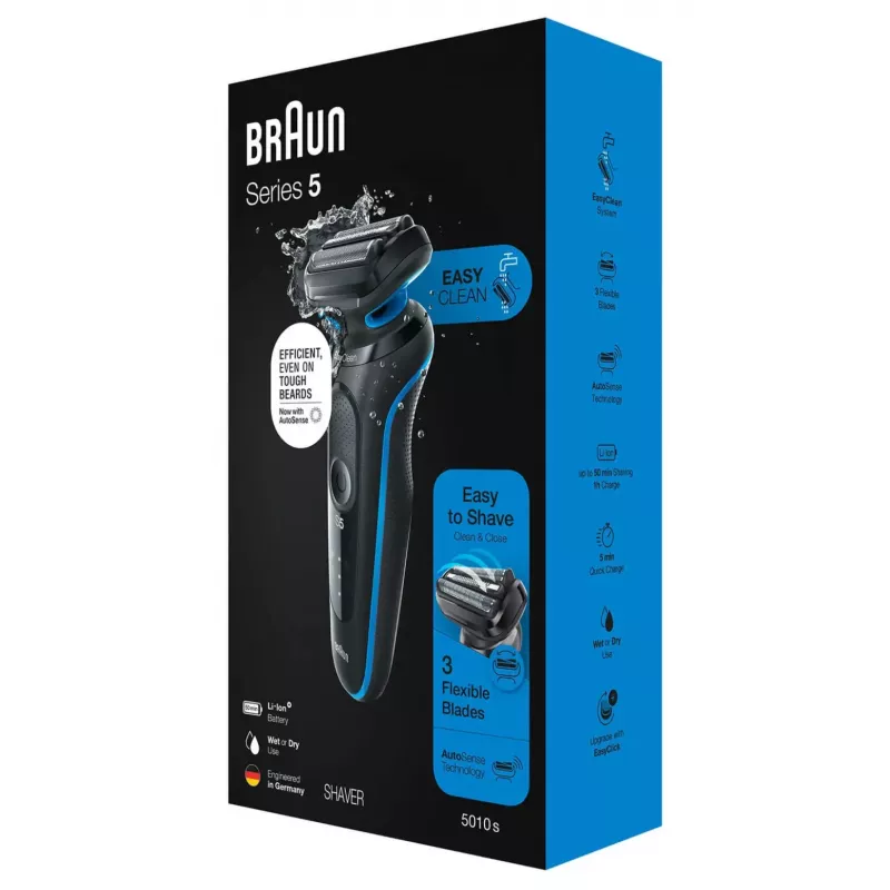 Braun 51-B1000s Folienrasierer Schwarz, Blau