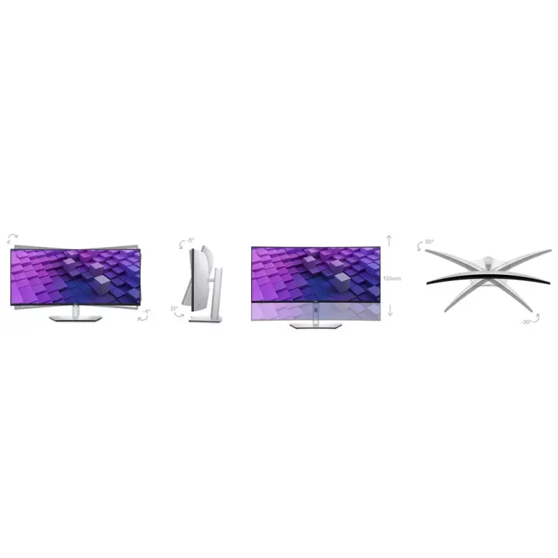 DELL UltraSharp U3824DW Computer-Monitor 95,2 cm (37,5 Zoll) 3840 x 1600 Pixel Wide Quad HD+ LCD Schwarz, Silber