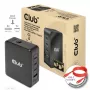 CLUB3D International Travel Charger 140W GaN-Technologie, Vier Ports USB Typ-A (1x) und -C (3x), PPS + Power Delivery (PD) 3.1 Unterstützung