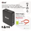 CLUB3D International Travel Charger 140W GaN-Technologie, Vier Ports USB Typ-A (1x) und -C (3x), PPS + Power Delivery (PD) 3.1 Unterstützung