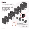 CLUB3D International Travel Charger 140W GaN-Technologie, Vier Ports USB Typ-A (1x) und -C (3x), PPS + Power Delivery (PD) 3.1 Unterstützung