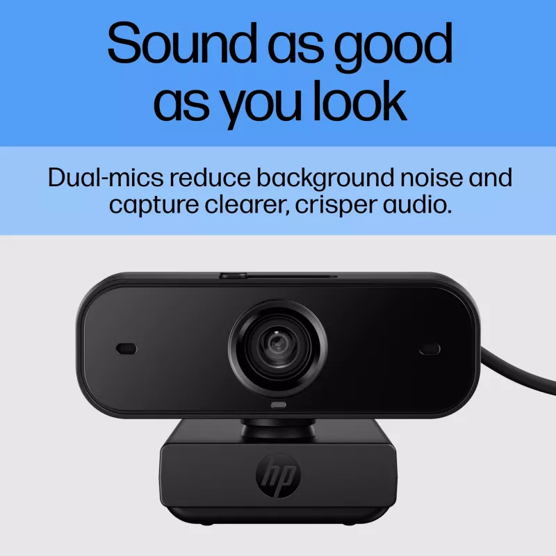 HP 430 FHD Webcam, 2 MP, 1920 x 1080 Pixel, Full HD, 60 fps, 85°, Home