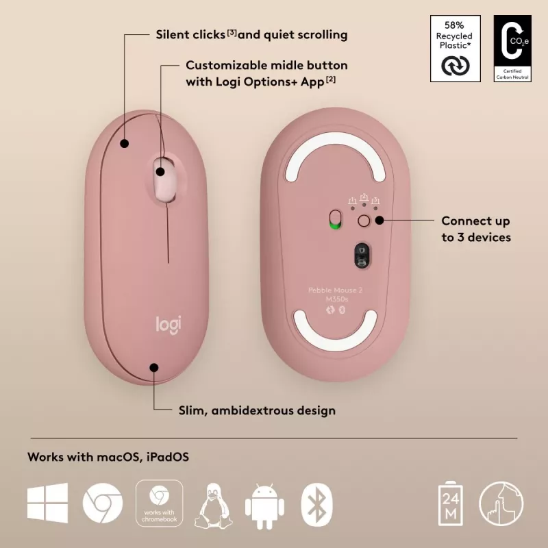 LOGITECH Pebble 2 M350s Kabellose Optische Maus Rose von LOGITECH bei DistriNode South Africa kaufen. Preis, Lagerbestand, Modell 910-007014 und Produkt... vergleichen.