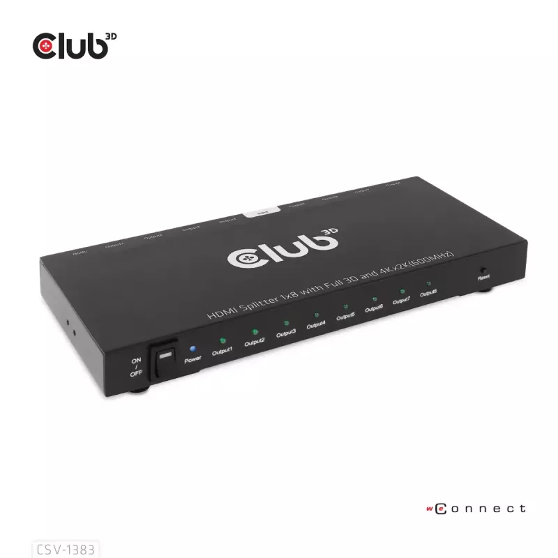 CLUB3D 1-zu-8 HDMI™ Splitter Full 3D und 4K60Hz (600MHz)