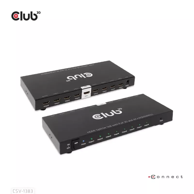 CLUB3D 1-zu-8 HDMI™ Splitter Full 3D und 4K60Hz (600MHz)