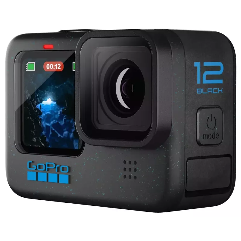 Actionkamera GoPro HERO12 Black — 5K Ultra HD, 240 fps, 27 MP CMOS, 177° Sichtfeld, LCD, MicroSD, Wi‑Fi