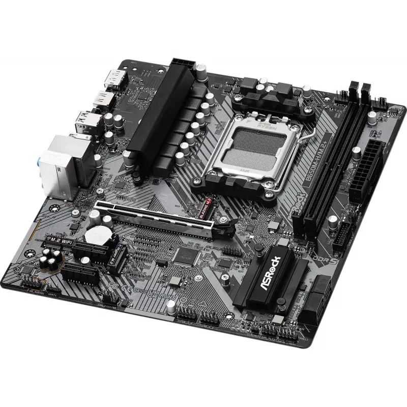 ASRock Motherboard B650M-H/M.2+ AM5 AMD B650 2 X DDR5 1 X HDMI 2.1 Tmds/frl 8g Compatible 1 X DisplayPort 1.4 With DSC mATX