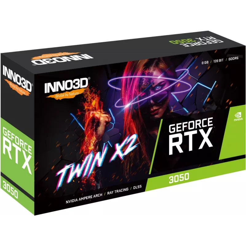 INNO3D Grafikkarte NVIDIA GeForce RTX 3050 Twin X2 GDDR6 8GB PCIe
