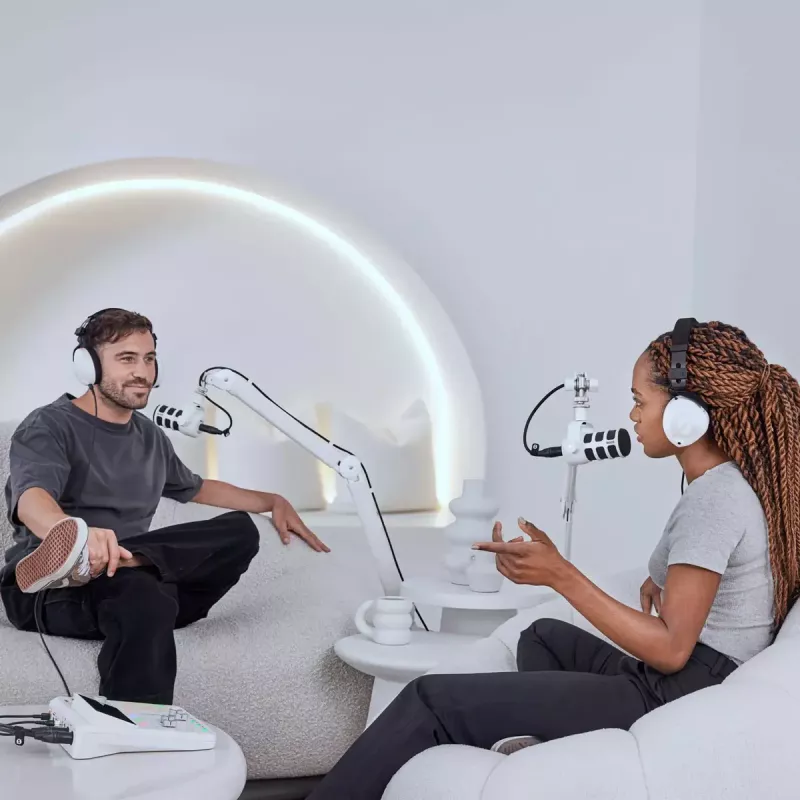 Audio-Interface Rode RodeCaster Duo weiß – 2-Kanal-USB-Podcasting-Konsole mit Mixer und Vorverstärkern