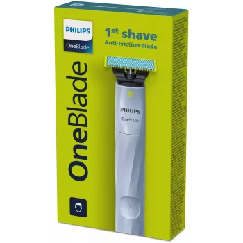 Folienrasierer Philips Norelco OneBlade QP1324/20 — kabelloser blauer Folienrasierer, 30 min Laufzeit, USB-Ladefunktion, abwaschbar, konturfolgend