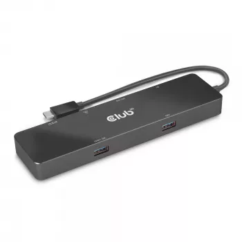 CLUB3D USB3.2 Gen2 Type-C, 6-in-1 tragbarer Dual-Display-Dock mit USB Typ-C Video 4K60Hz