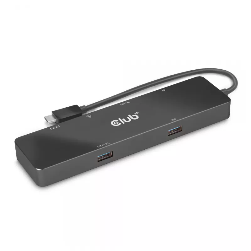 CLUB3D USB3.2 Gen2 Type-C, 6-in-1 tragbarer Dual-Display-Dock mit USB Typ-C Video 4K60Hz