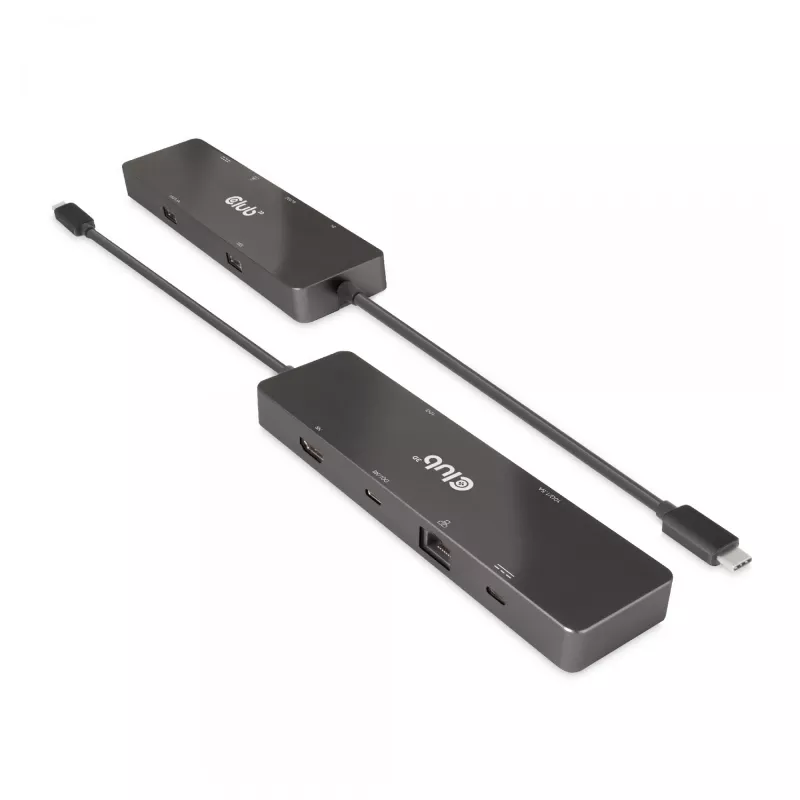CLUB3D USB3.2 Gen2 Type-C, 6-in-1 tragbarer Dual-Display-Dock mit USB Typ-C Video 4K60Hz