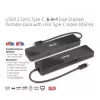 CLUB3D USB3.2 Gen2 Type-C, 6-in-1 tragbarer Dual-Display-Dock mit USB Typ-C Video 4K60Hz