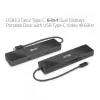 CLUB3D USB3.2 Gen2 Type-C, 6-in-1 tragbarer Dual-Display-Dock mit USB Typ-C Video 4K60Hz