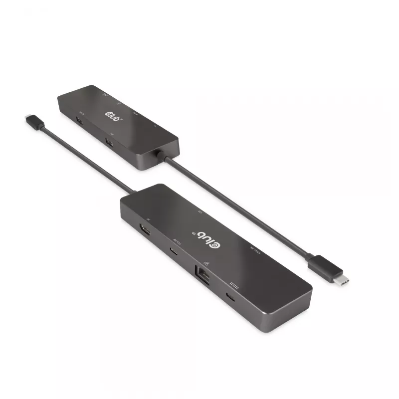 CLUB3D USB3.2 Gen2 Type-C, 6-in-1 tragbarer Dual-Display-Dock mit USB Typ-C Video 4K60Hz