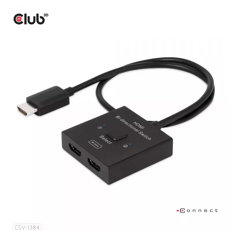 CLUB3D HDMI 2-in-1 Bi-direktionaler Switch 8K60Hz 4K120Hz CSV-1384