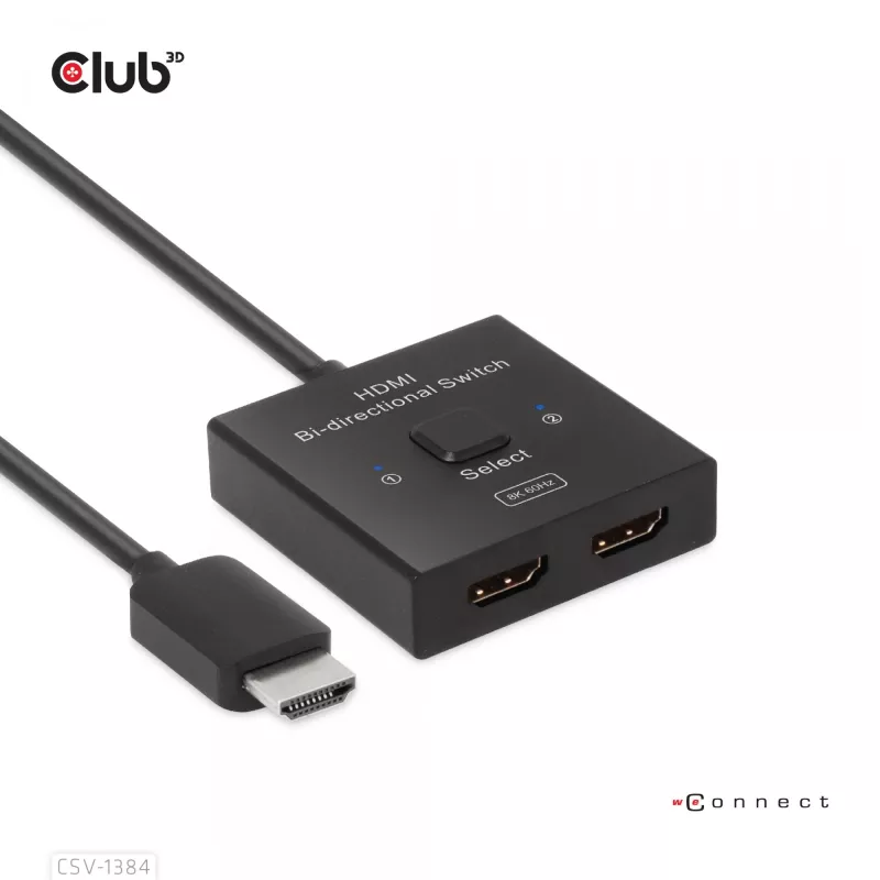 CLUB3D HDMI 2-in-1 Bi-direktionaler Switch 8K60Hz 4K120Hz CSV-1384