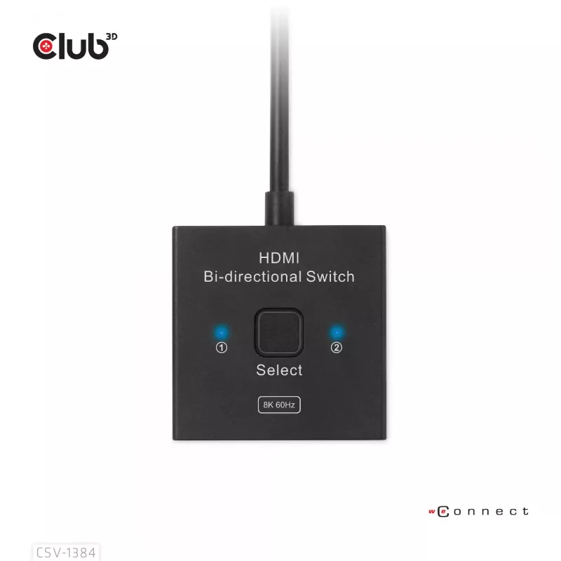 CLUB3D HDMI 2-in-1 Bi-direktionaler Switch 8K60Hz 4K120Hz CSV-1384
