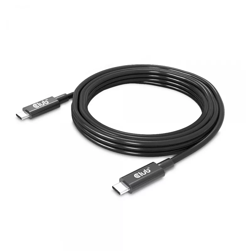 CLUB3D USB4 Gen3x2 Type-C bidirektionales Kabel 8K60Hz oder 4K120Hz, Daten 40Gbps, PD 240W(48V/5A) EPR M/M 3m / 9.84ft