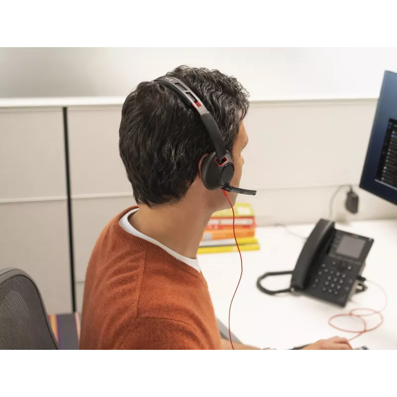 HP Poly Blackwire 5220 Stereo USB-C Headset + 3,5-mm-Klinkenstecker + USB-C/A-Adapter