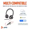 HP Poly Schwarzwire 8225 Stereo Microsoft Teams zertifiziertes USB-C Headset + USB-C/A Adapter