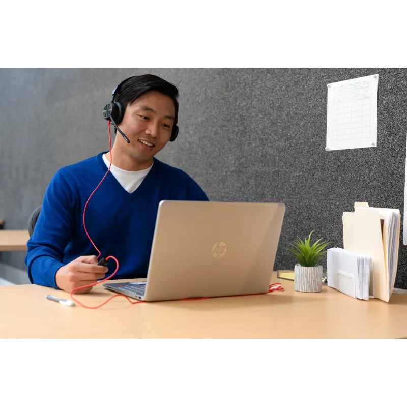 HP Poly Schwarzwire 8225 Stereo Microsoft Teams zertifiziertes USB-C Headset + USB-C/A Adapter