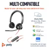 HP Poly Schwarzwire 3320 Stereo Microsoft Teams Certified USB-C Headset +USB-C/A Adapter