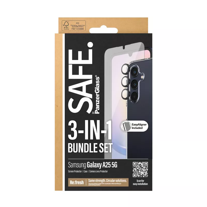 PanzerGlass SAFE. by ® 3-in-1 Schutzbundle Samsung Galaxy A25 5G